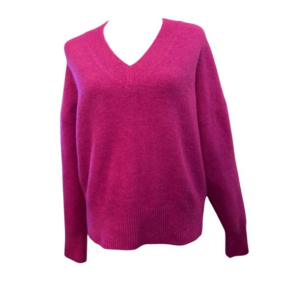 ZARA Barbie Hot Pink V-Neck Sweater, Size Medium - Picture 1 of 6